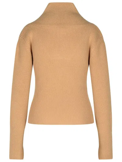 Patou Beige Wool Blend Turtleneck Sweater In Beige