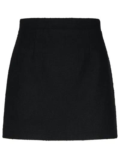 Patou High-rise Cotton-blend Tweed Miniskirt In Black