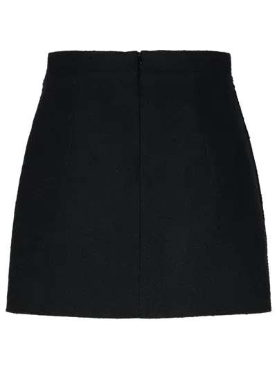 Patou High-rise Cotton-blend Tweed Miniskirt In Black
