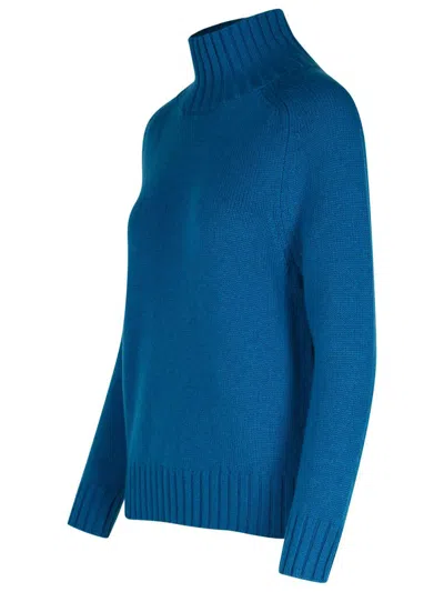 Puro Tatto Blue Cashmere Turtleneck Sweater In Blue