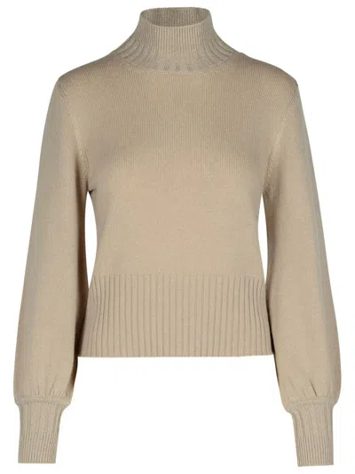 Puro Tatto Beige Cashmere Turtleneck Sweater In Beige