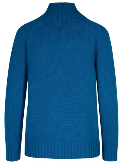 Puro Tatto Blue Cashmere Turtleneck Sweater In Blue