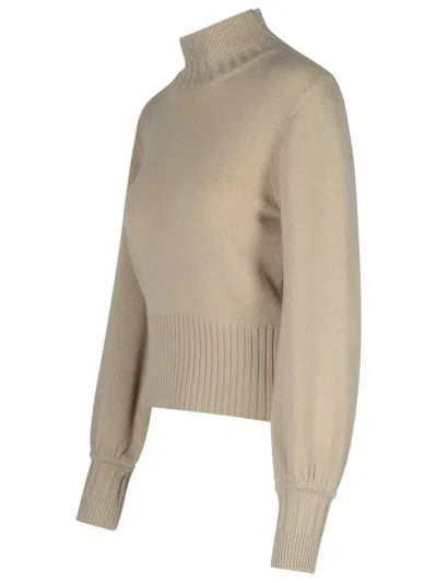 Puro Tatto Beige Cashmere Turtleneck Sweater In Beige