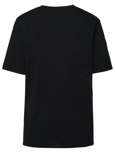 Saint Laurent Embroidered Cotton T-shirt In Black