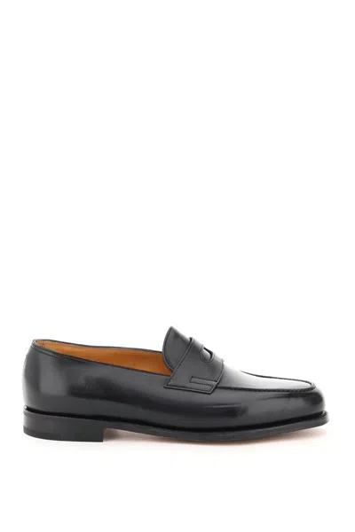 John Lobb Lopez Leather Loafers In Black