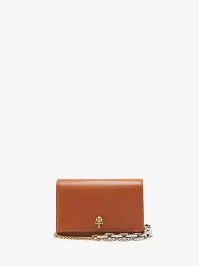 Alexander Mcqueen Small Skull-plaque Leather Crossbody Bag In Nude & Neutrals