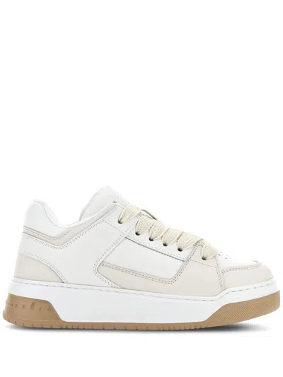 Hogan H667 Lace-up Leather Sneakers In White