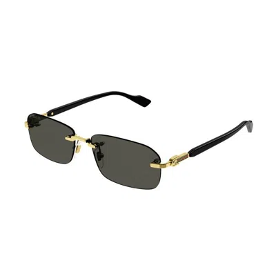 Gucci Gg1221s M 001 Rectangle Sunglasses In Gold