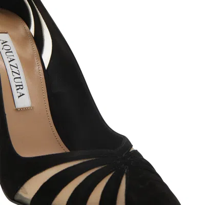 Shop Aquazzura Black Leather The Spy Pump 105