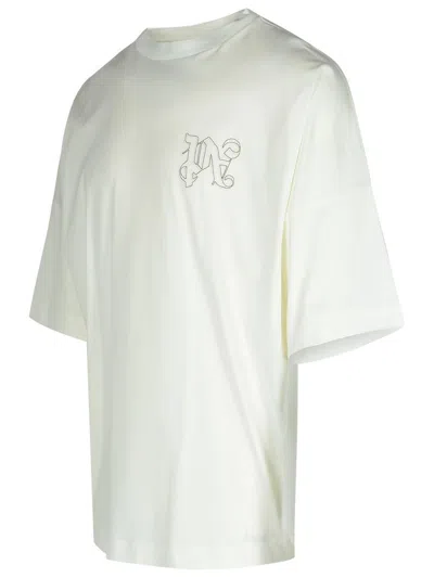 Shop Palm Angels T-shirt With Logo In White