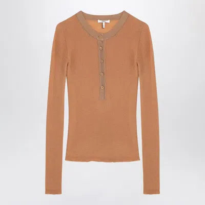 Shop Chloé Apricot-coloured Ribbed Jersey In Orange