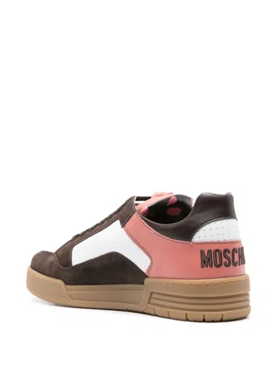 Moschino Sneakers  Couture Herren Farbe Fa01 In White/brown/pink/black
