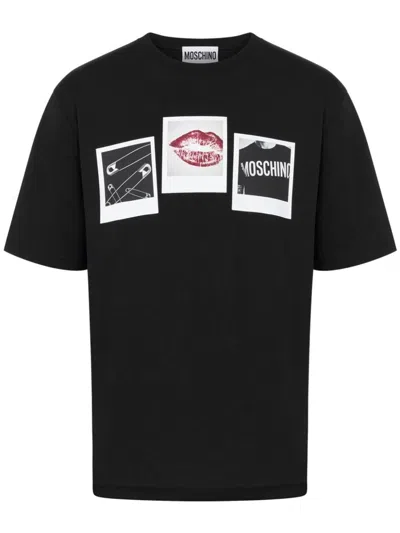 Shop Moschino T-shirts And Polos In Multi Black