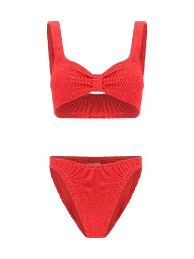 Shop Hunza G Bonnie Bikini Crinkle In Red