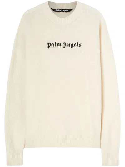 Shop Palm Angels Sweater With Embroidery In White