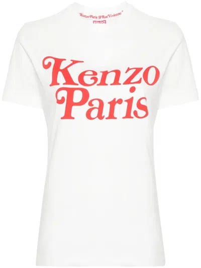 Kenzo Logo Print Crewneck T-shirt In White