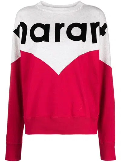 Shop Isabel Marant Étoile Houston Two-tone Sweatshirt In Pink & Purple