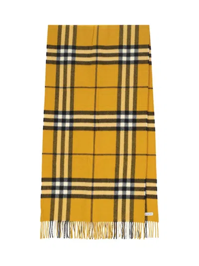 Shop Burberry Scarfs In Yellow