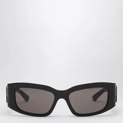 Shop Balenciaga Black Bossy Rectangle Sunglasses