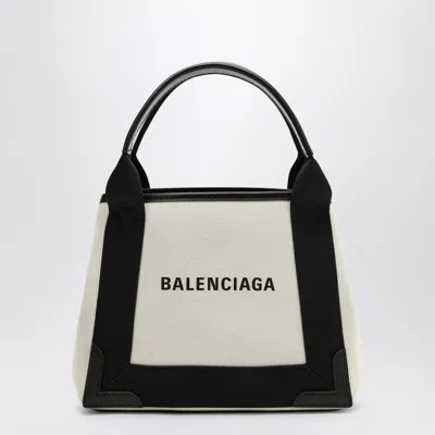 Balenciaga Two-tone Canvas Small Cobas Navy Handbag