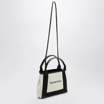 Balenciaga Two-tone Canvas Small Cobas Navy Handbag