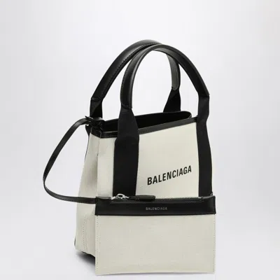 Balenciaga Two-tone Canvas Small Cobas Navy Handbag