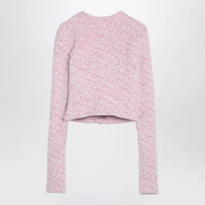 Balenciaga Pink Cotton Blend Tweed Cropped Cardigan