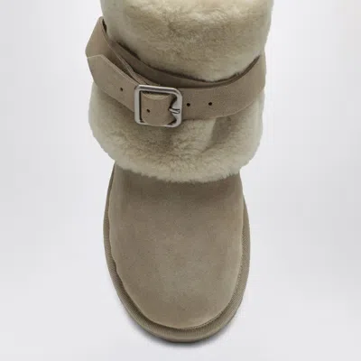 Burberry Embellished Shearling And Suede Boots