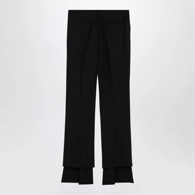 Chloé Black Asymmetrical Wool Trousers