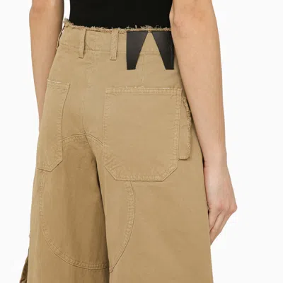 Shop Darkpark Rosalind Cotton Beige Cargo Trousers