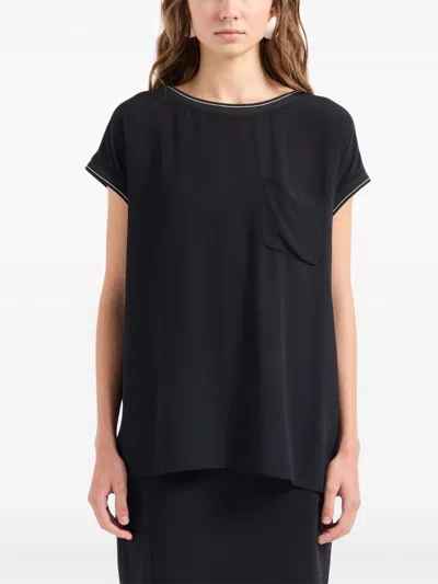 Shop Emporio Armani Bow Detail Blouse