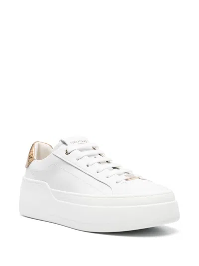 Ferragamo White Leather Sneakers