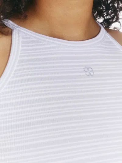 Filippa K Monogram-embroidered Striped Organic Cotton Tank Top