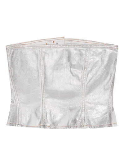 Ganni Women Organic Cotton Denim Corset