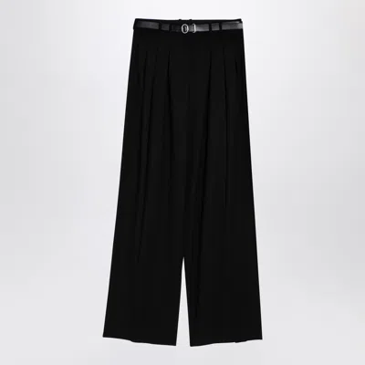 Jil Sander Black Wide Trousers With Belt