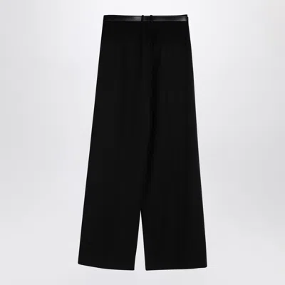 Jil Sander Black Wide Trousers With Belt