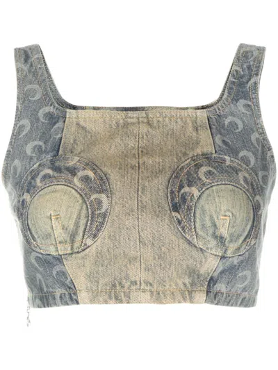 Marine Serre Regenerated Denim Top