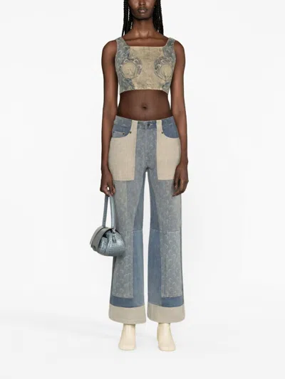 Marine Serre Regenerated Denim Top