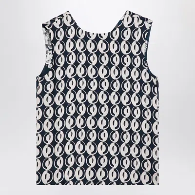Max Mara Timeless Reversible Blue Sleeveless Top