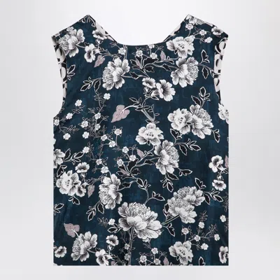 Max Mara Timeless Reversible Blue Sleeveless Top
