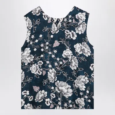 Max Mara Timeless Reversible Blue Sleeveless Top