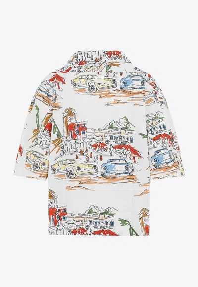 Jacquemus La Chemise Simon Printed Cotton Shirt In Multicolor