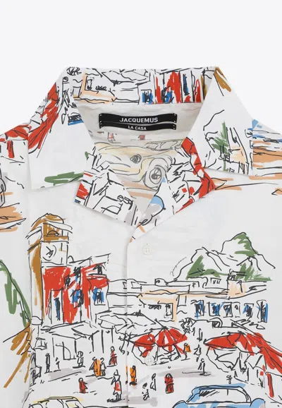 Jacquemus La Chemise Simon Printed Cotton Shirt In Multicolor