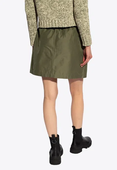 Moncler Elasticated-waist Cargo Mini Skirt In Green