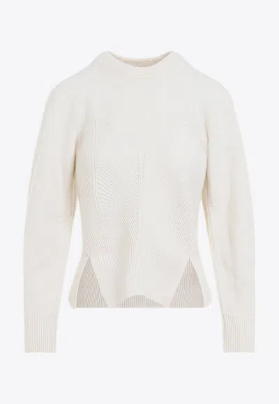 Alexander Mcqueen Chevron Corset Pullover Clothing In Ivory