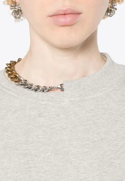 STELLA MCCARTNEY CHAIN-LINK MÉLANGE SWEATSHIRT 