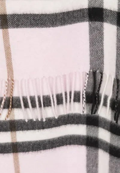 Burberry Check-pattern Cashmere Scarf In Pink