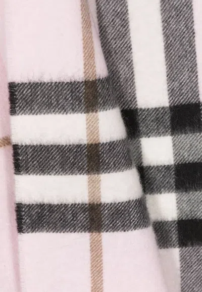 Burberry Check-pattern Cashmere Scarf In Pink