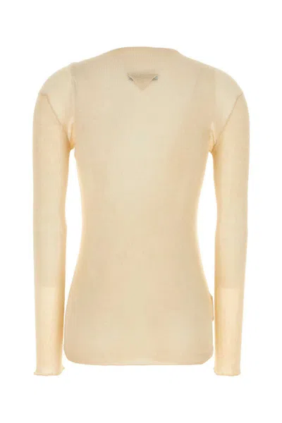 Prada Maglione In Cotone Sabbia Donna In Beige O Tan