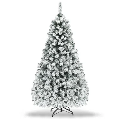 Hivvago Pre-lit Premium Snow Flocked Hinged Artificial Christmas Tree-7.5 Ft